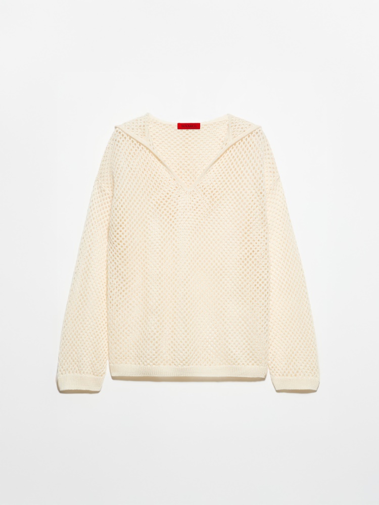 Knitted mesh hoodie - MILK - MAX&Co.