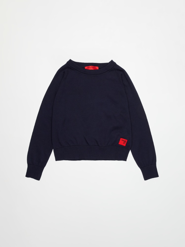 Jersey de cuello redondo con logo KID - SKY BLUE - MAX&Co.