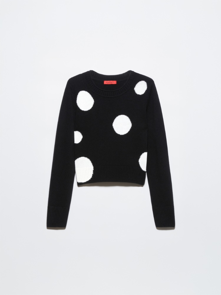 Polka-dot jacquard jumper - BLACK - MAX&Co.