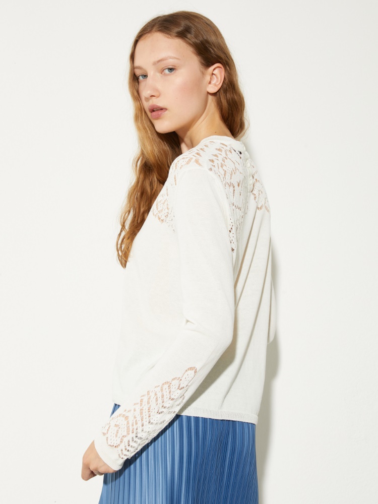 Pointelle-knit cotton jumper - MAX&Co. - 2