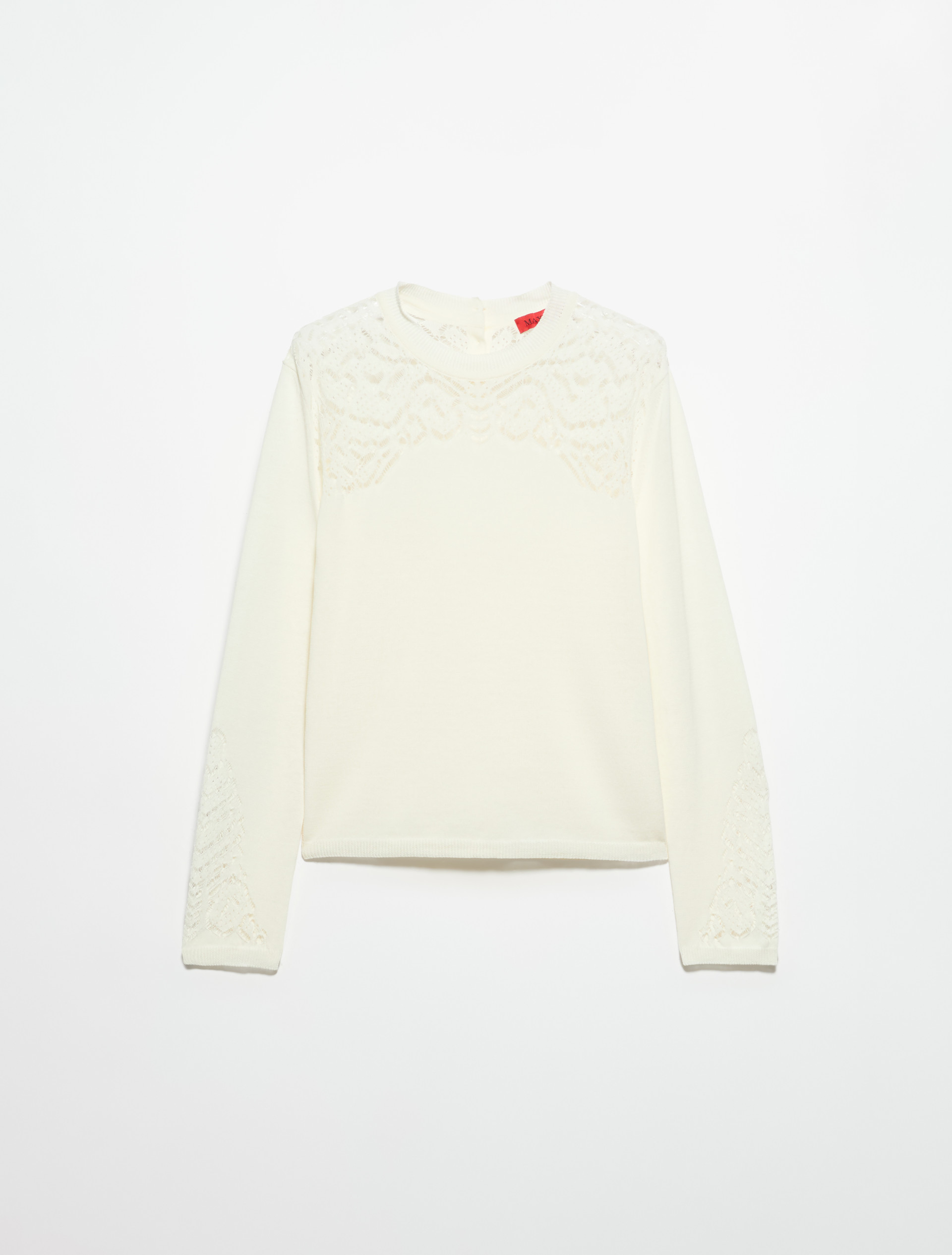 Pointelle-knit cotton jumper - MILK - MAX&Co. - 5