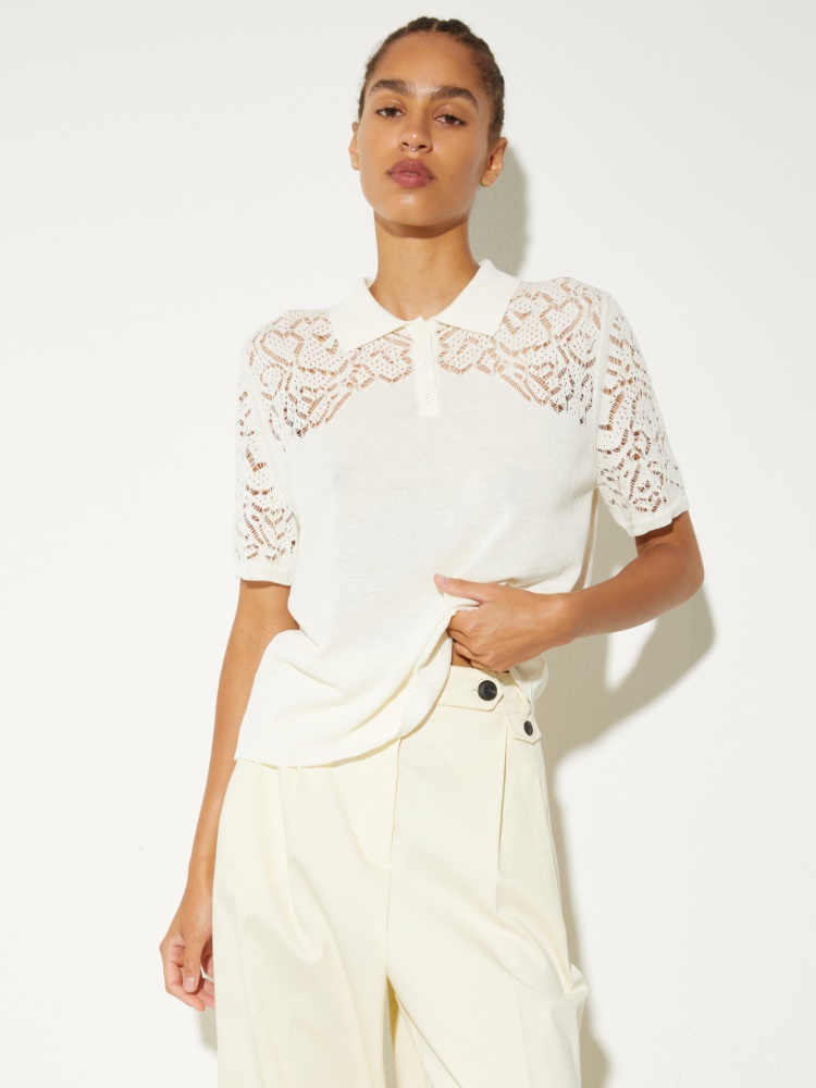 Pointelle-knit cotton polo shirt - MAX&Co.