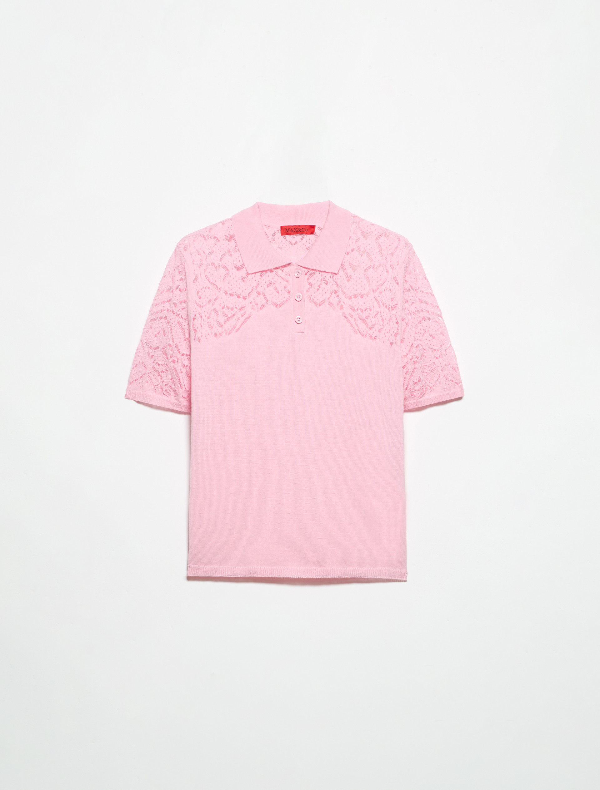 Pointelle-knit cotton polo shirt - PINK - MAX&Co. - 5