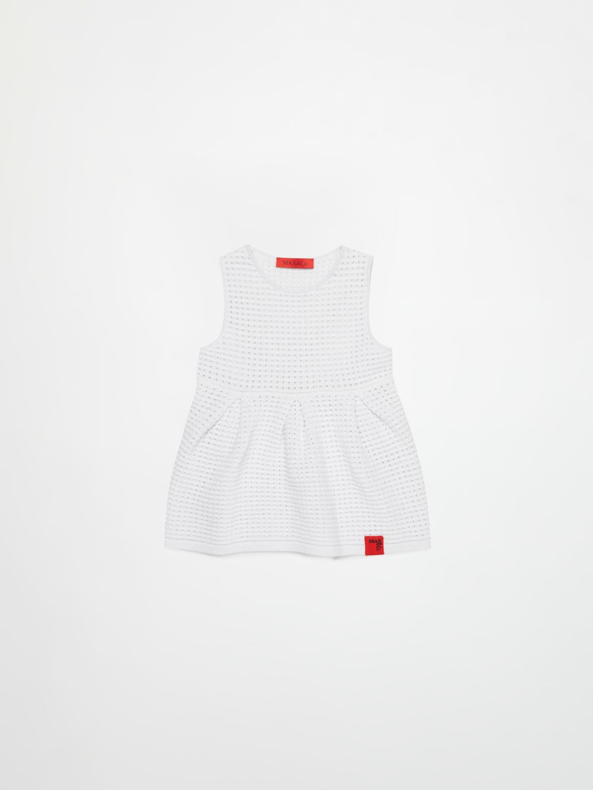 Durchbrochenes Strickkleid mit Logo KID - WEISS - MAX&Co. - 3