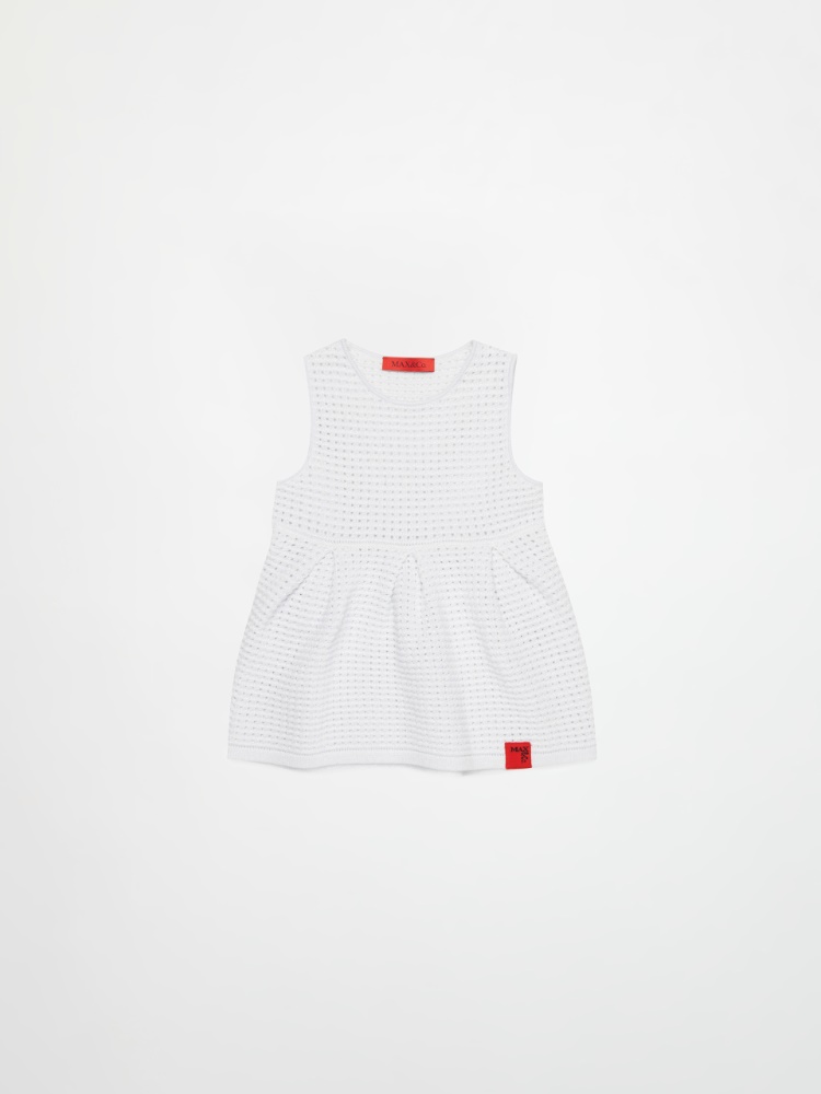 Durchbrochenes Strickkleid mit Logo KID - WEISS - MAX&Co.