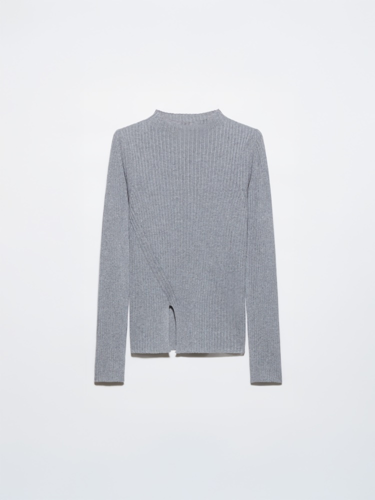 Slim-fit rib-knit jumper - MELANGE GREY - MAX&Co.