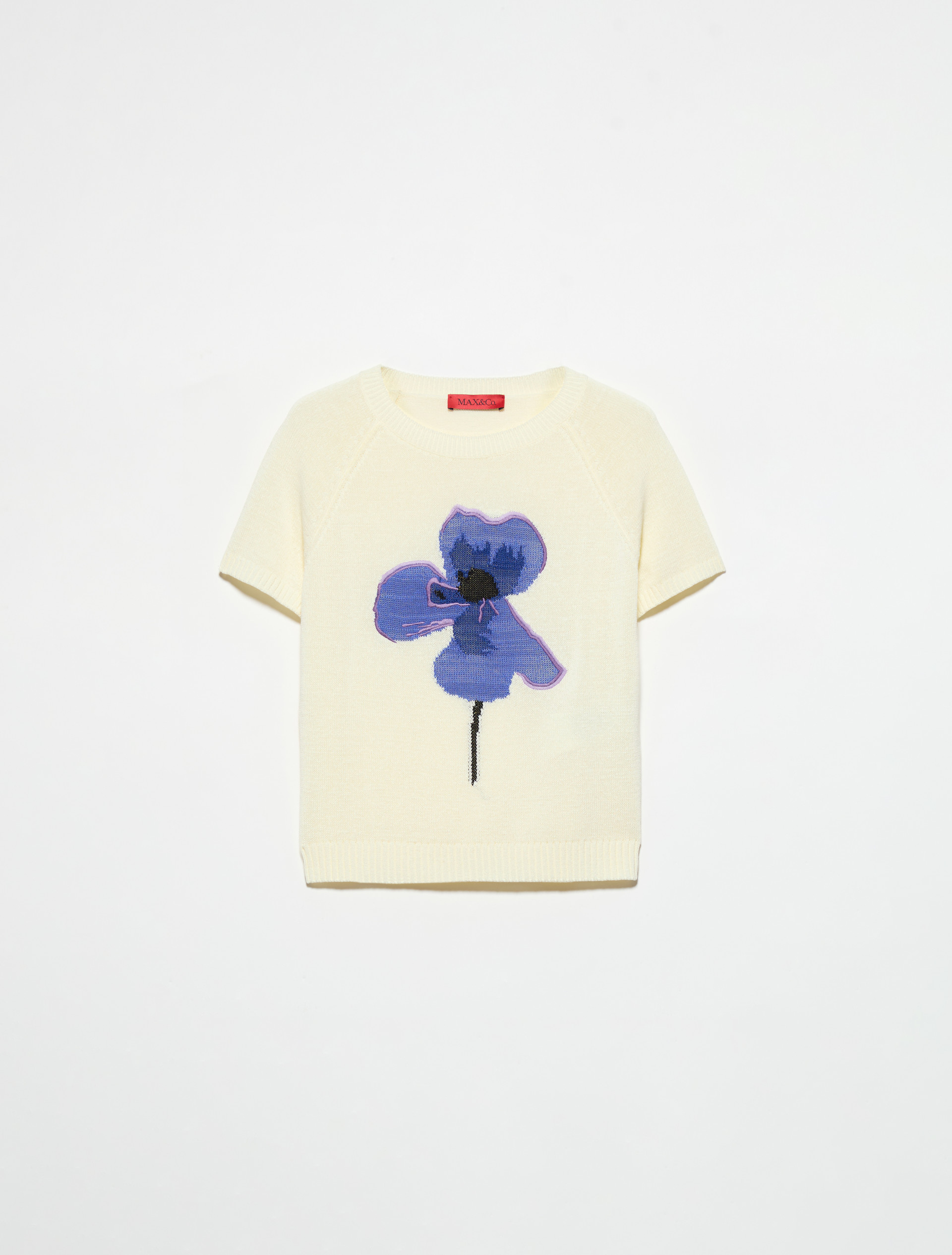 Embroidered knitted T-shirt - MILK - MAX&Co. - 5