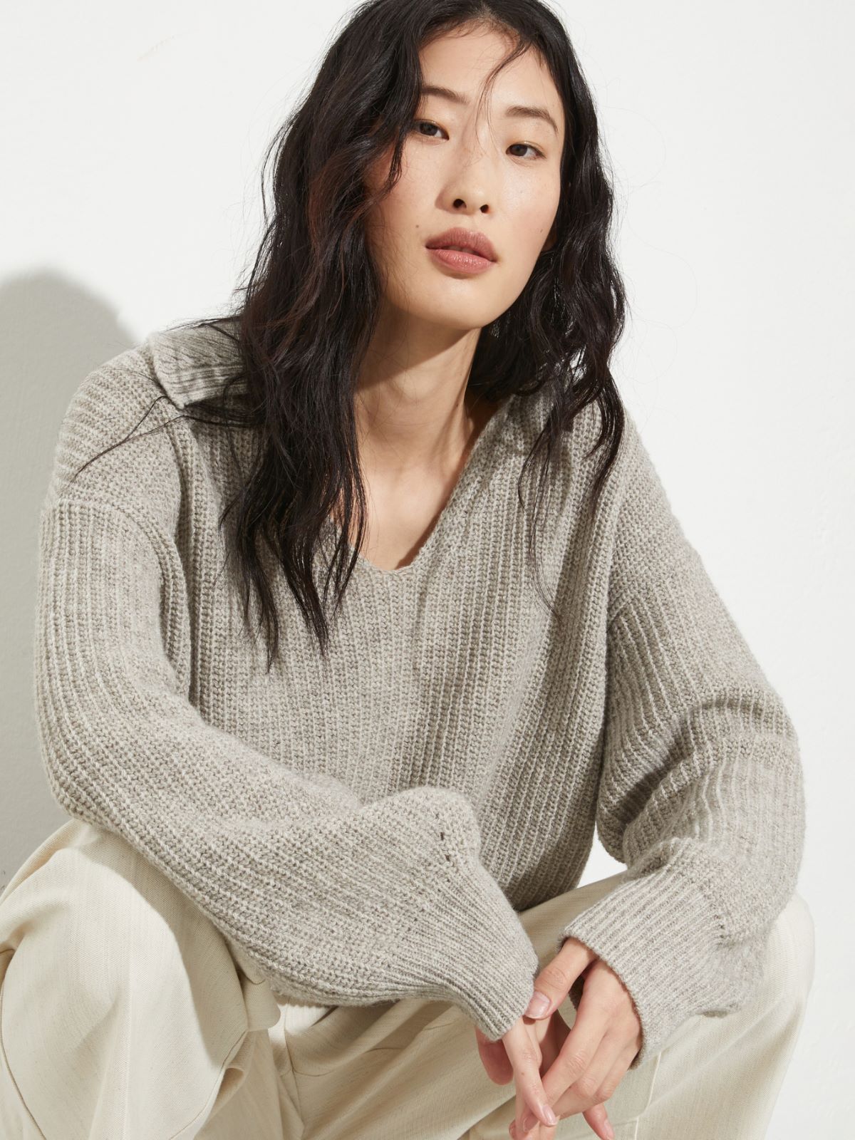 Undyed wool-blend jumper - SAND - MAX&Co. - 3
