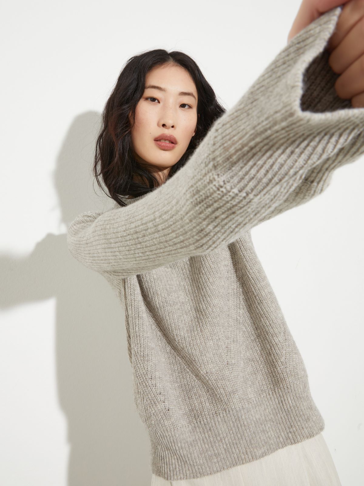 Undyed wool-blend jumper, sand | MAX&Co. Undyed wool-blend jumper - SAND - MAX&Co. - 3