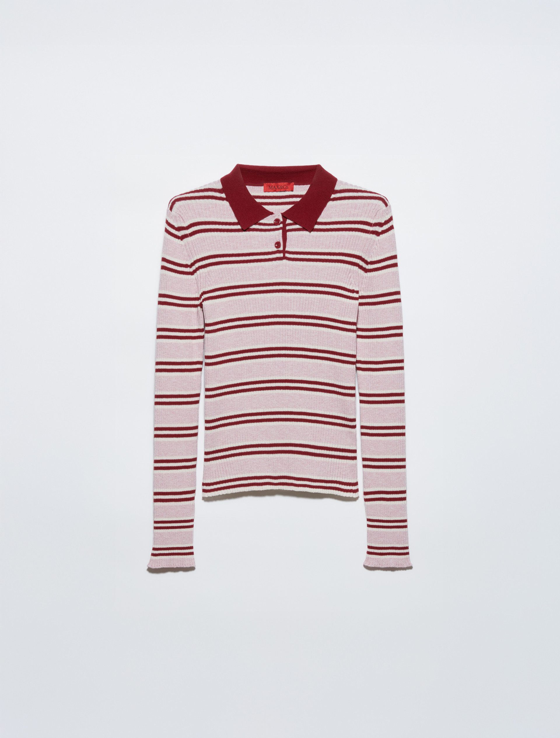 Striped polo-neck jumper, red | MAX&Co. Striped polo-neck jumper - RED - MAX&Co. - 5