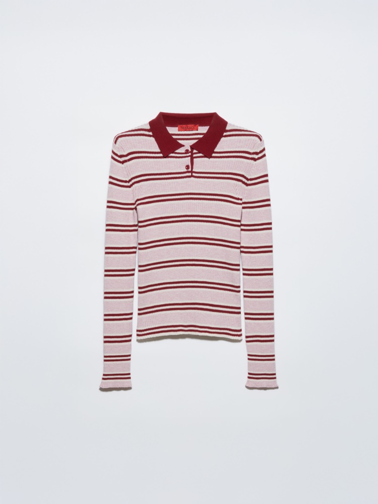 Striped polo-neck jumper - RED - MAX&Co.