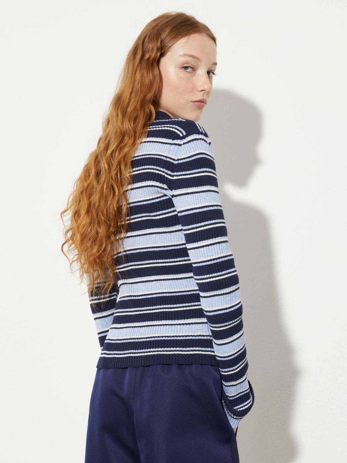 Striped polo-neck jumper - NAVY - MAX&Co. - 2