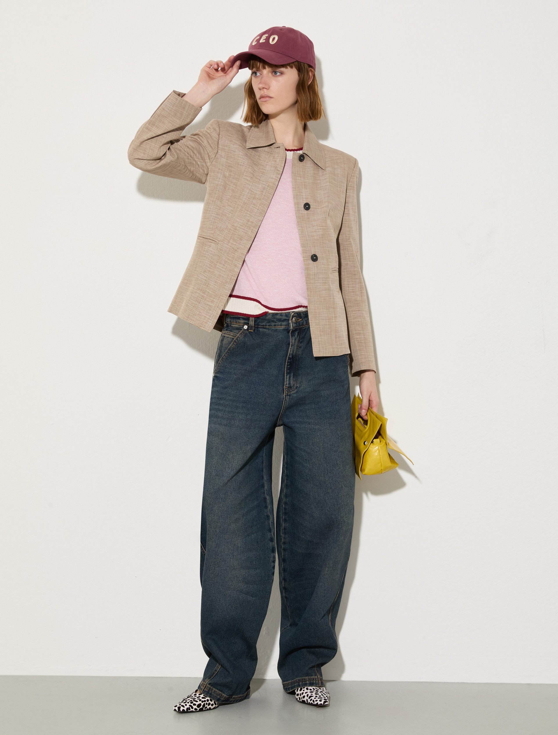 Mouliné-knit T-shirt, pink | MAX&Co. Mouliné-knit T-shirt - PINK - MAX&Co. - 4