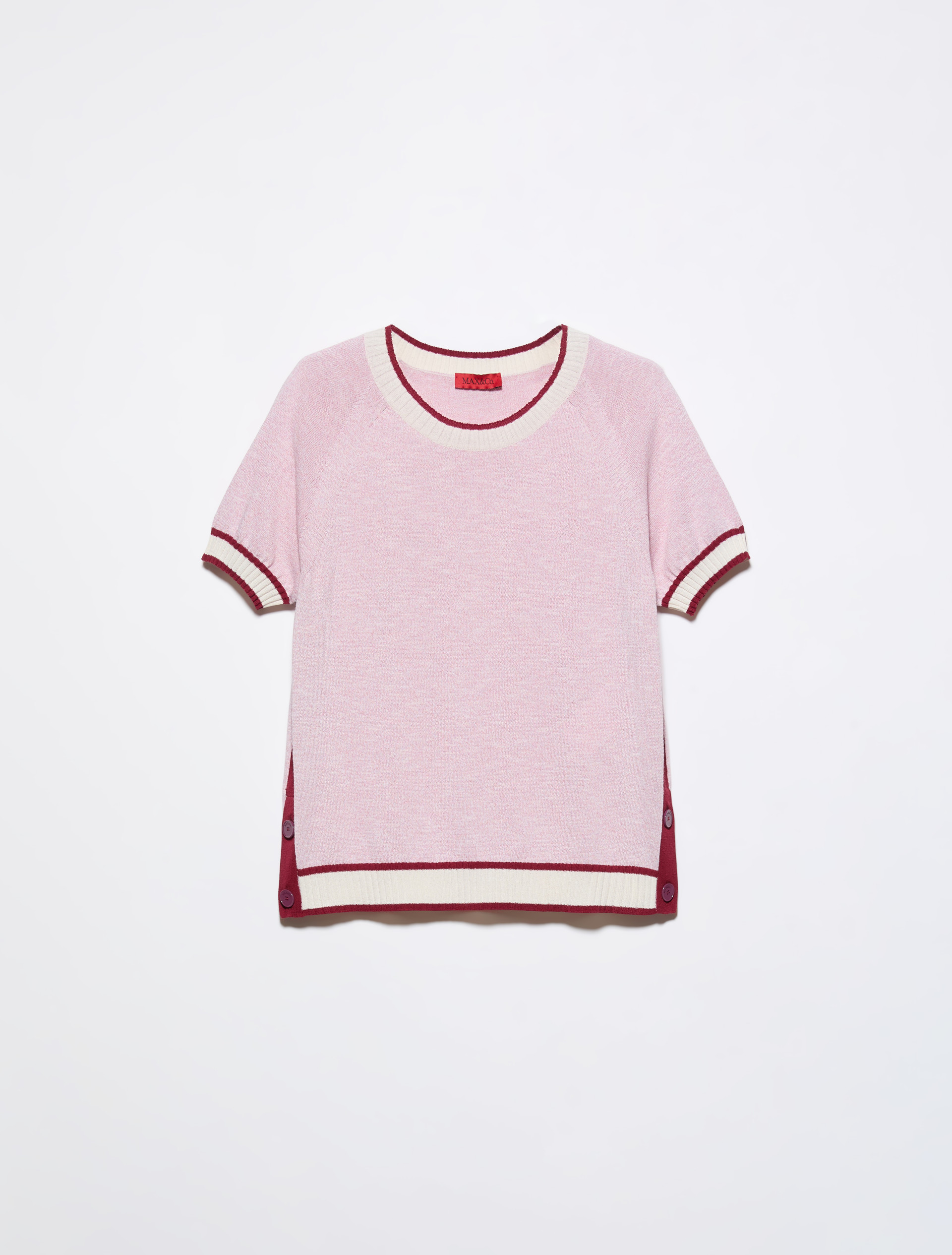 Mouliné-knit T-shirt, pink | MAX&Co. Mouliné-knit T-shirt - PINK - MAX&Co. - 5