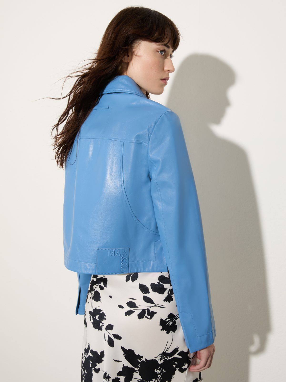 Veste boxy en cuir brillant, ciel | MAX&Co. Veste boxy en cuir brillant - CIEL - MAX&Co. - 2