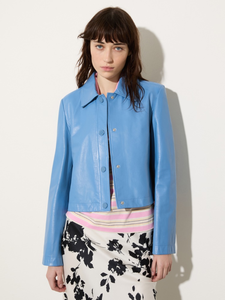 Glossy leather boxy jacket - MAX&Co. - 3