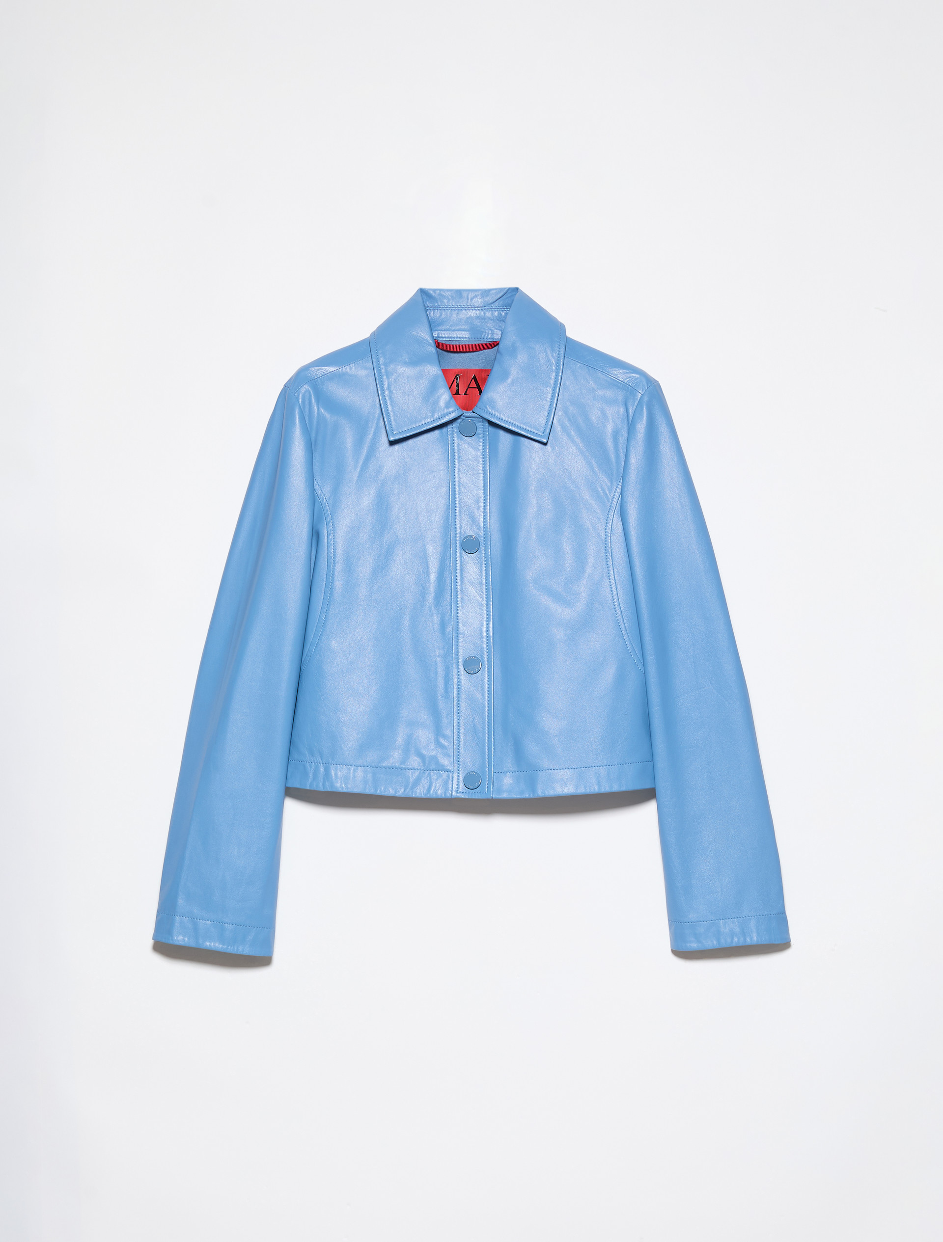 Veste boxy en cuir brillant, ciel | MAX&Co. Veste boxy en cuir brillant - CIEL - MAX&Co. - 5