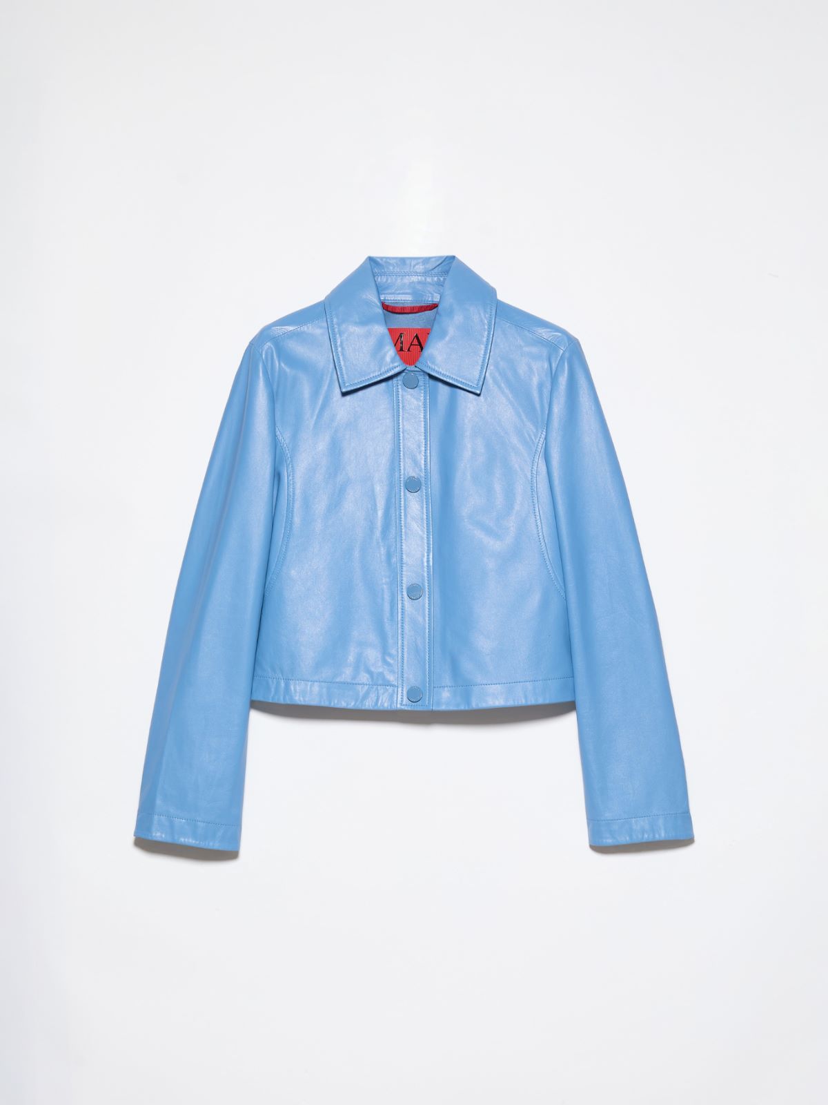 Veste boxy en cuir brillant, ciel | MAX&Co. Veste boxy en cuir brillant - CIEL - MAX&Co. - 5