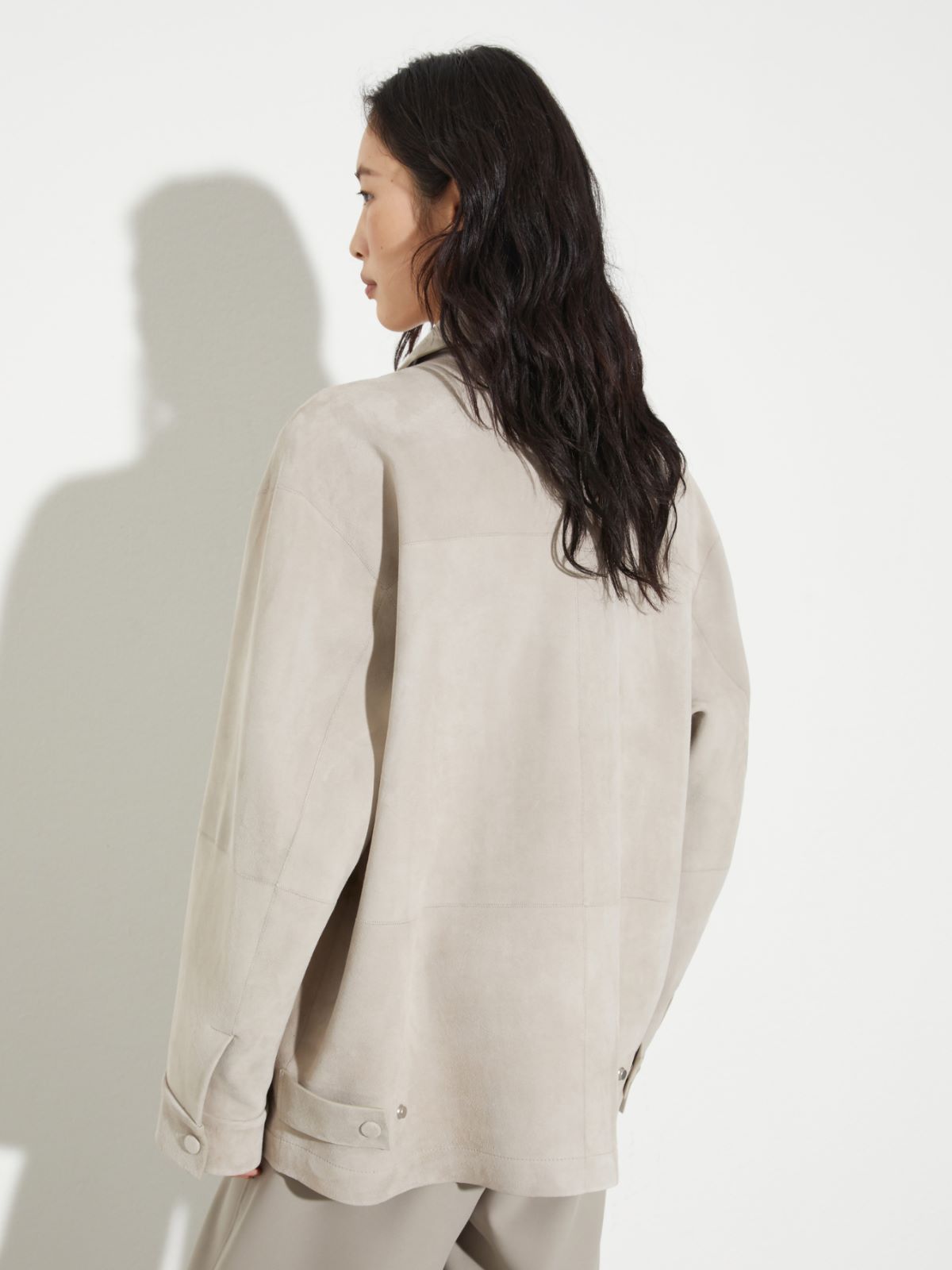 Suede shacket, turtledove | MAX&Co. Suede shacket - TURTLEDOVE - MAX&Co. - 2