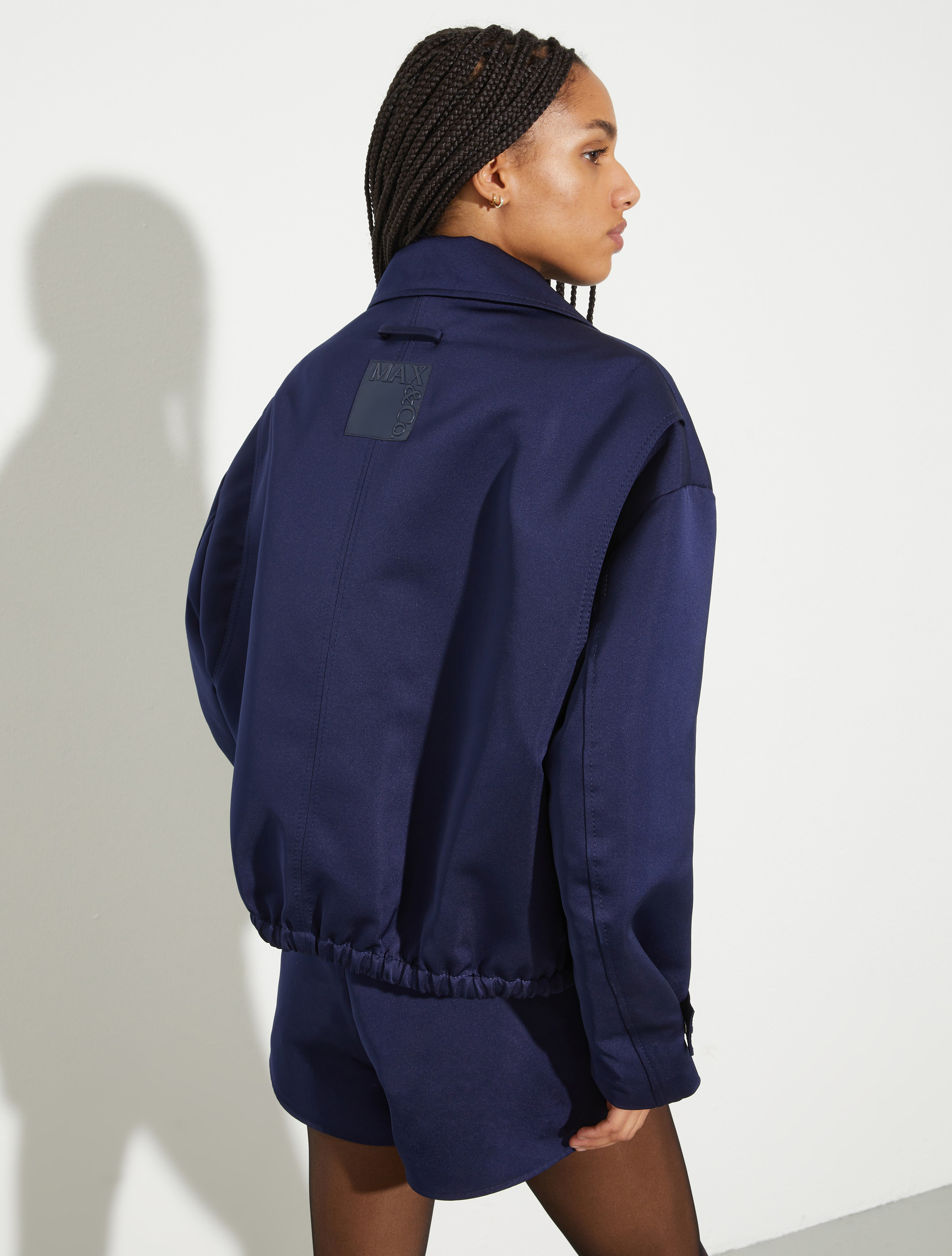 Duchesse satin bomber jacket - NAVY - MAX&Co. - 2