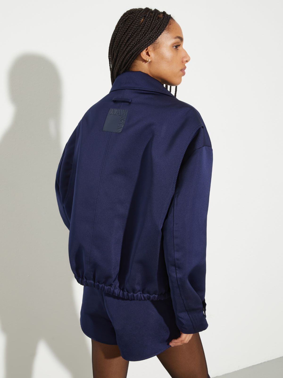 Duchesse satin bomber jacket - NAVY - MAX&Co. - 2