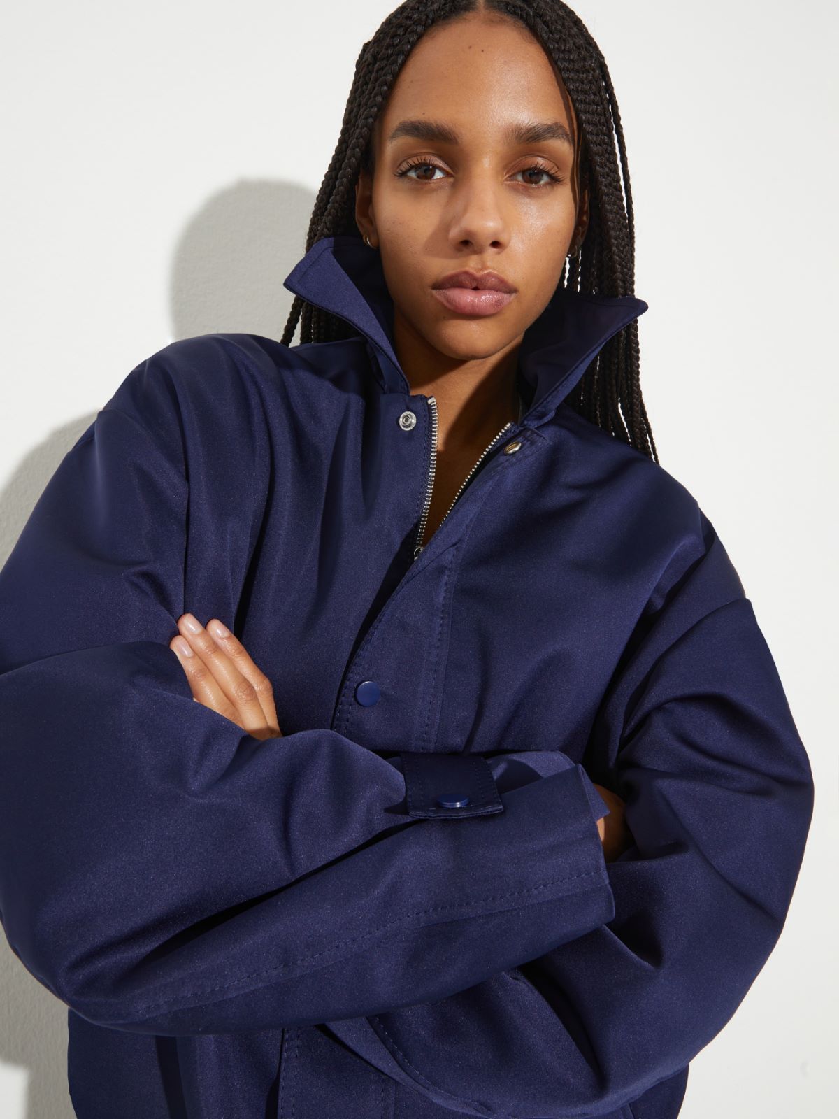 Duchesse satin bomber jacket - NAVY - MAX&Co. - 6