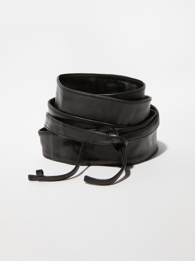 Nappa leather obi belt Nappa leather obi belt - BLACK - MAX&Co.