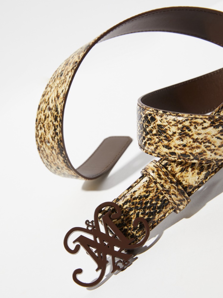 Ceinture en cuir imprimé python avec emblème - MAX&Co. - 2