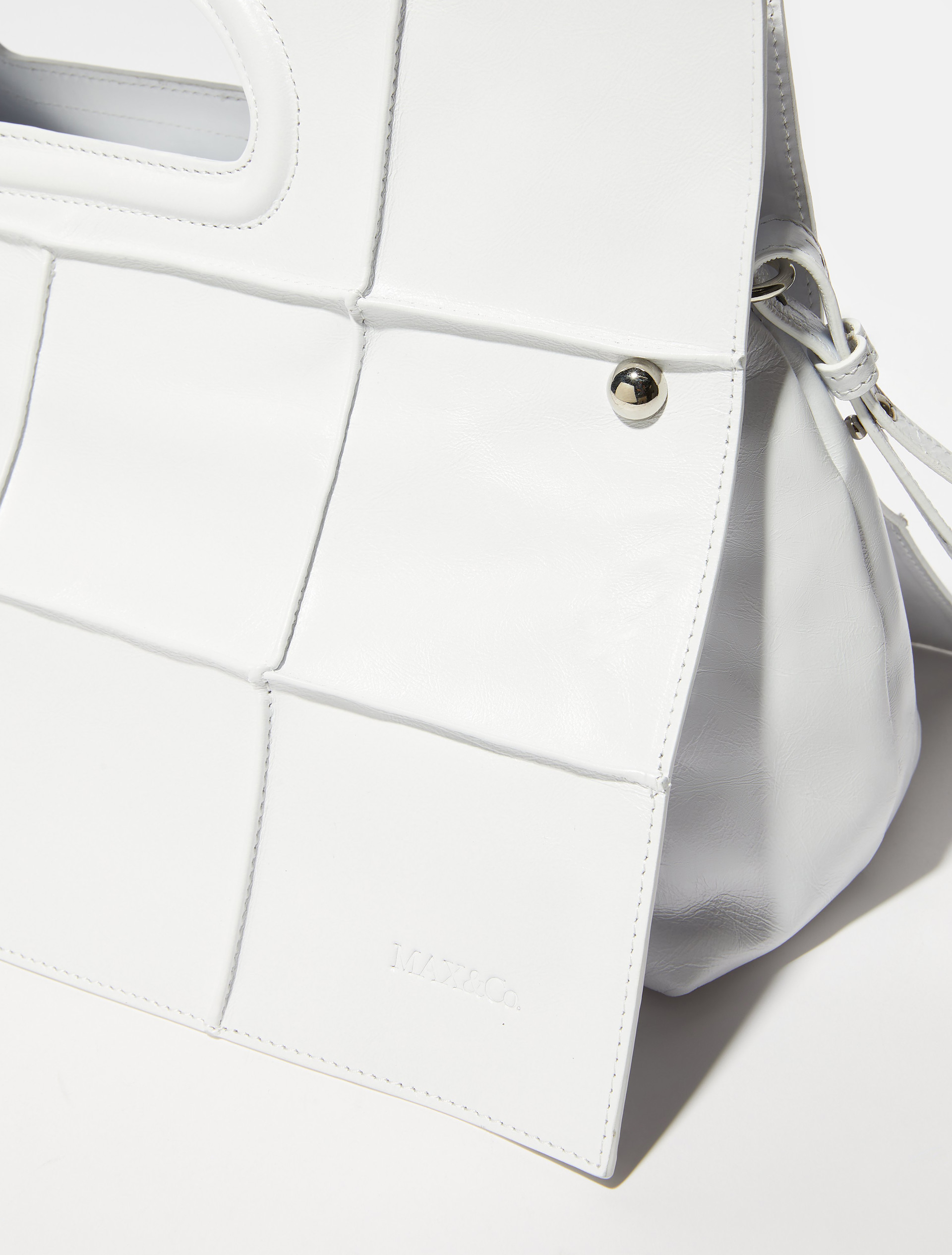 Leather maxi Bookbag - WHITE - MAX&Co. - 3