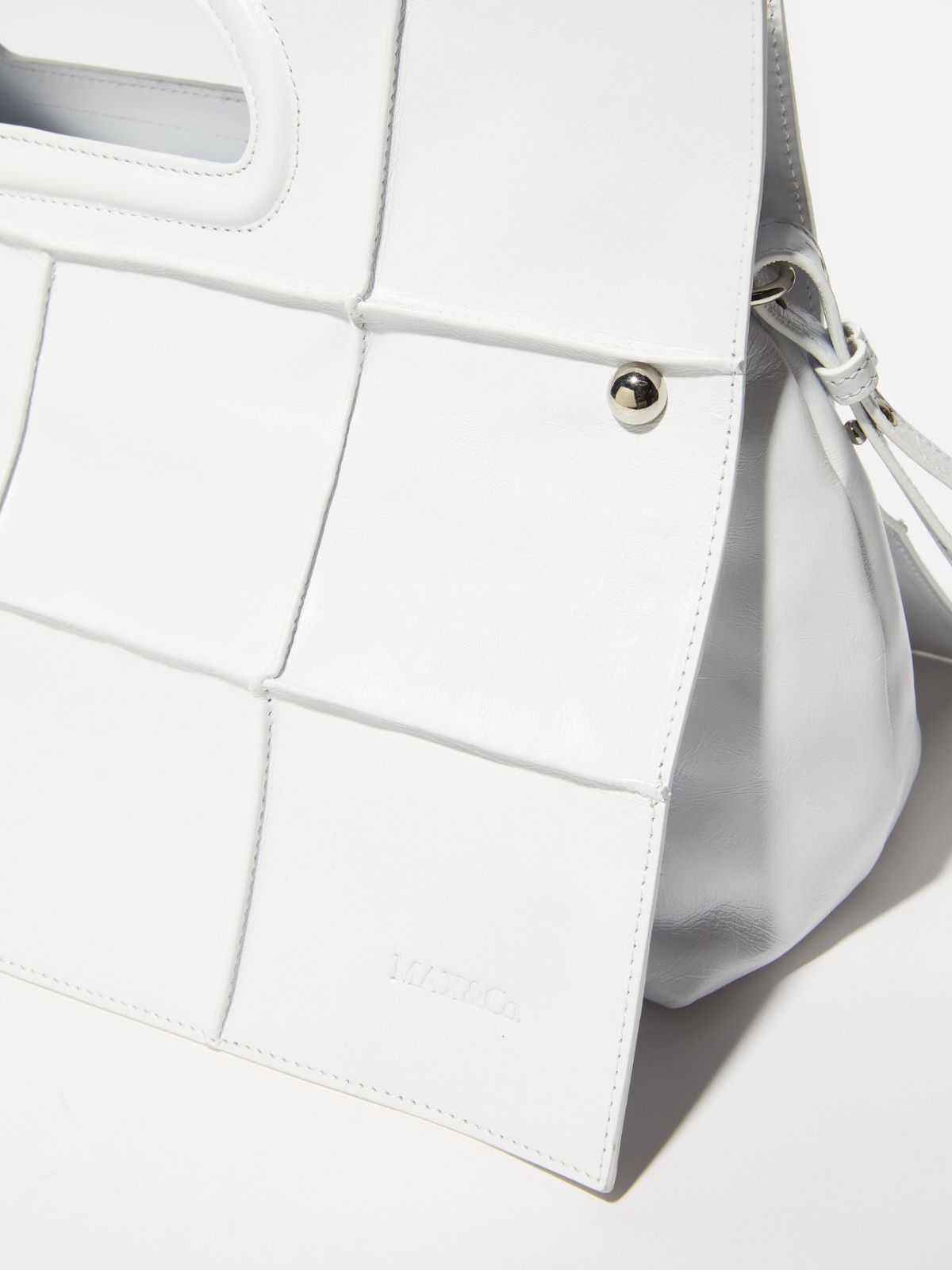 Leather maxi Bookbag - WHITE - MAX&Co. - 3