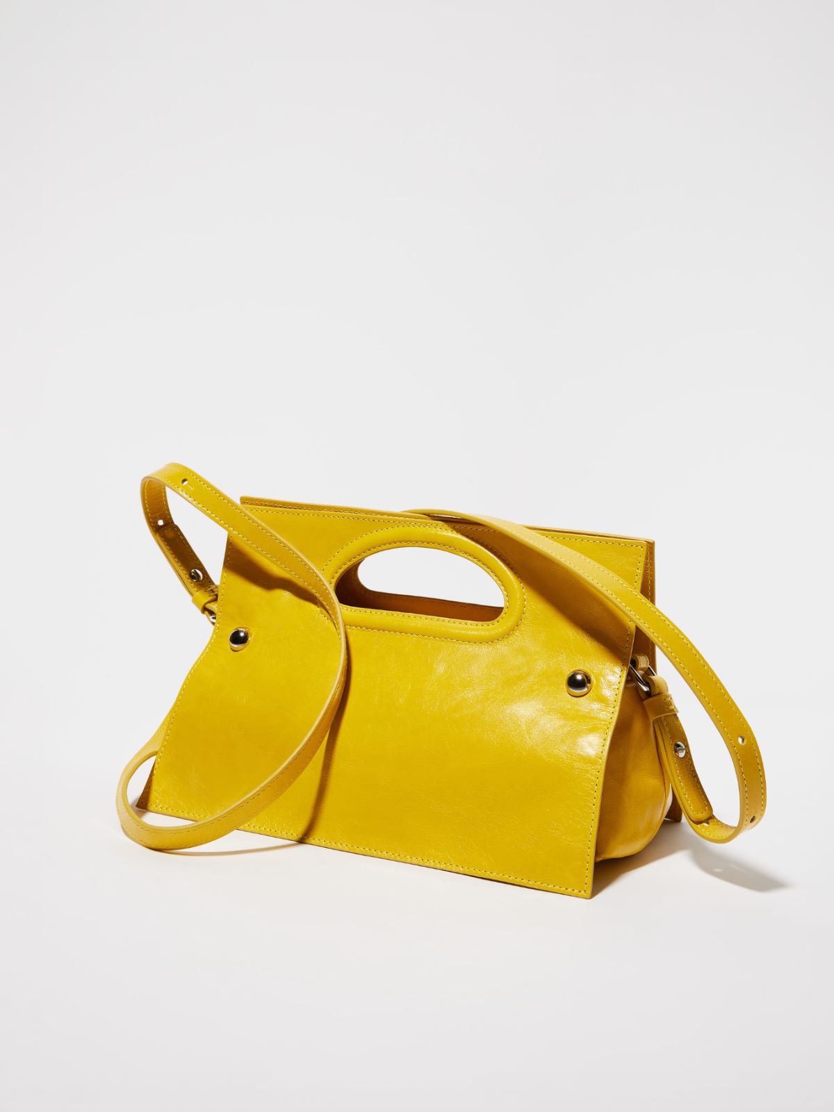 Bookbag glossy-leather bag, yellow | MAX&Co. Bookbag glossy-leather bag - YELLOW - MAX&Co. - 2