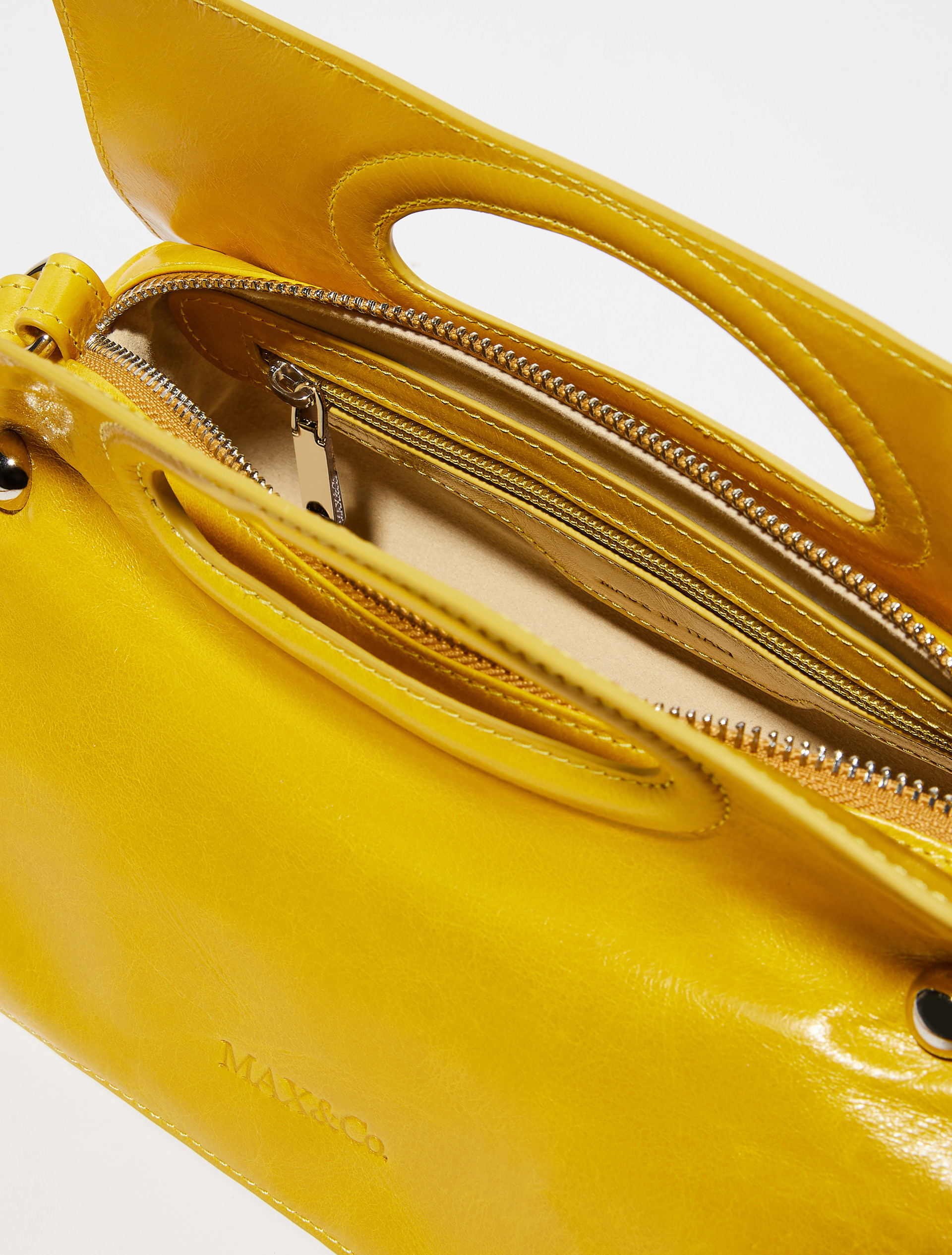 Bookbag glossy-leather bag, yellow | MAX&Co. Bookbag glossy-leather bag - YELLOW - MAX&Co. - 4