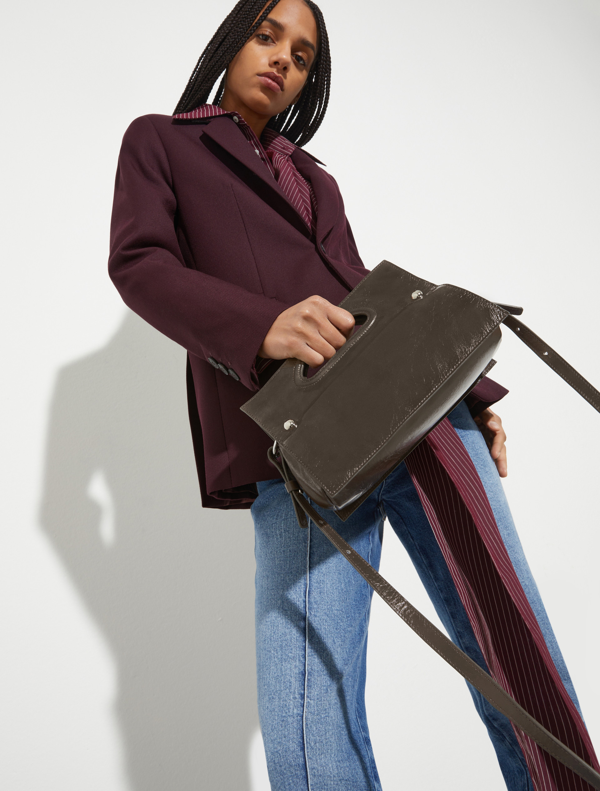 Sac à dos en cuir brillant, gris moyen | MAX&Co. Sac à dos en cuir brillant - GRIS MOYEN - MAX&Co. - 5