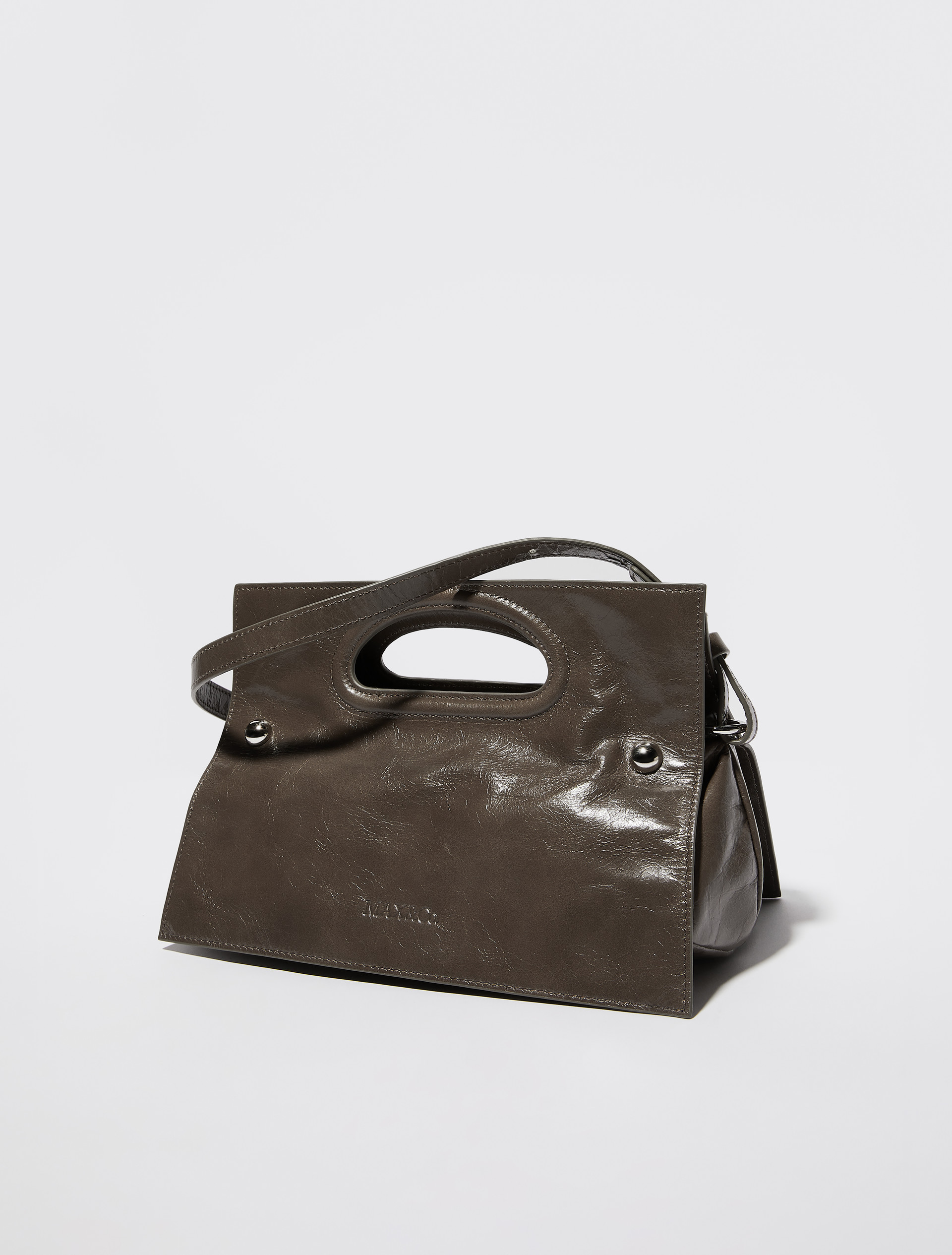 Sac à dos en cuir brillant, gris moyen | MAX&Co. Sac à dos en cuir brillant - GRIS MOYEN - MAX&Co.