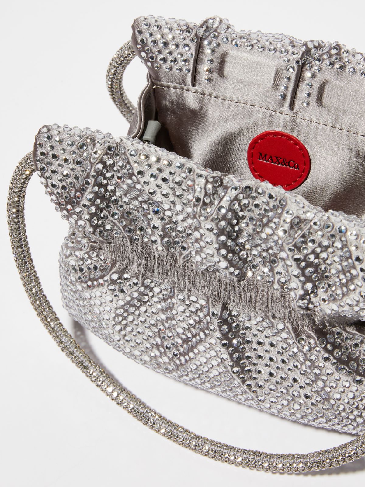Sac de fête en satin avec strass - GRIS MOYEN - MAX&Co. - 4