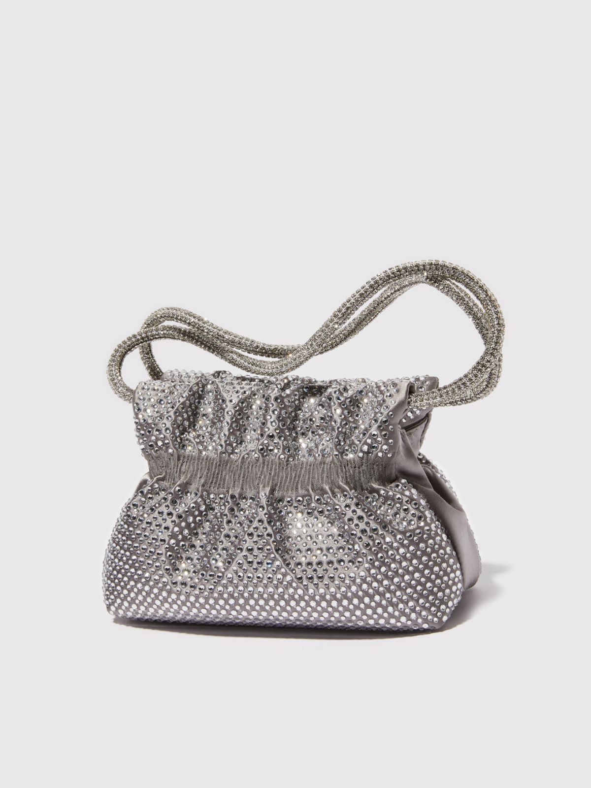 Sac de fête en satin avec strass - GRIS MOYEN - MAX&Co.