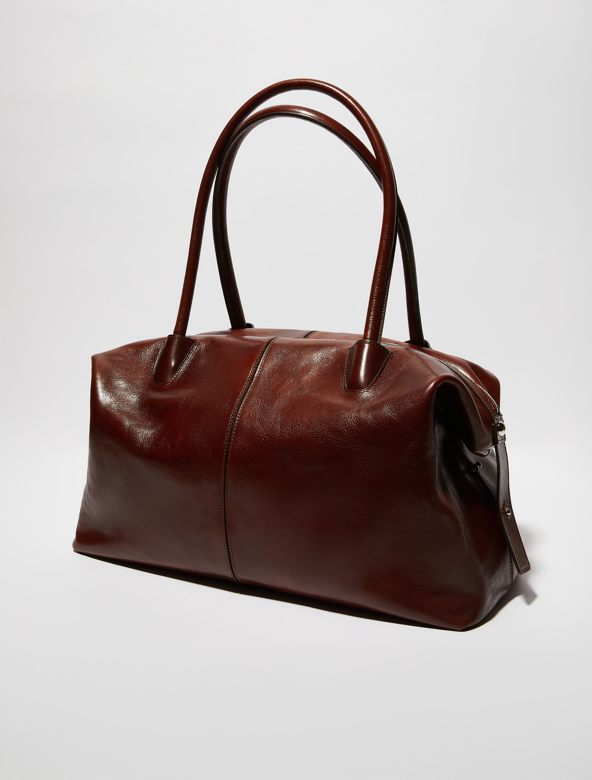 Sac fourre-tout en cuir brillant, brun | MAX&Co. Sac fourre-tout en cuir brillant - BRUN - MAX&Co. - 2