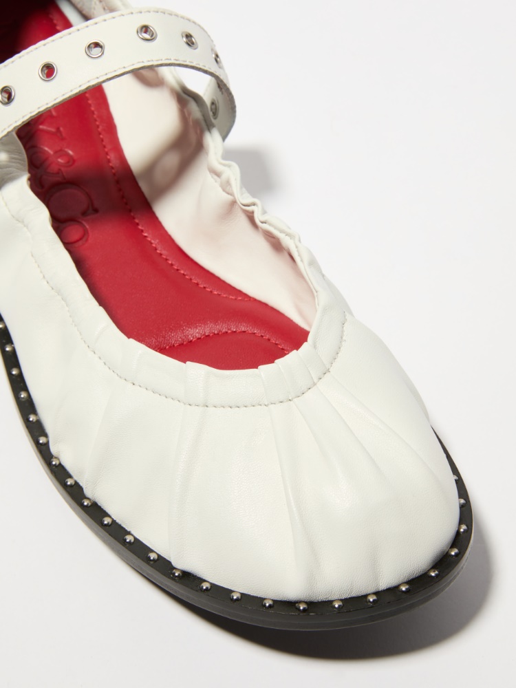 Studded nappa-leather ballet flats - MAX&Co. - 3