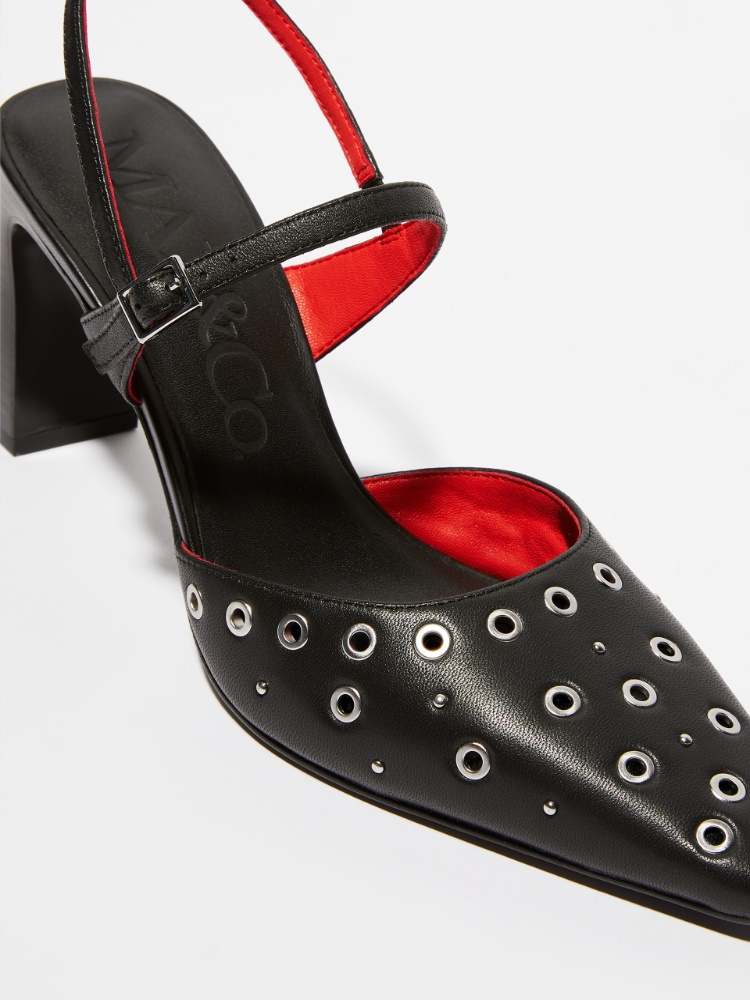 Eyelet-embellished leather pumps - MAX&Co. - 3