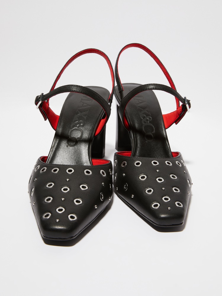 Zapatos de salón de piel con ojales Zapatos de salón de piel con ojales - NEGRO - MAX&Co.