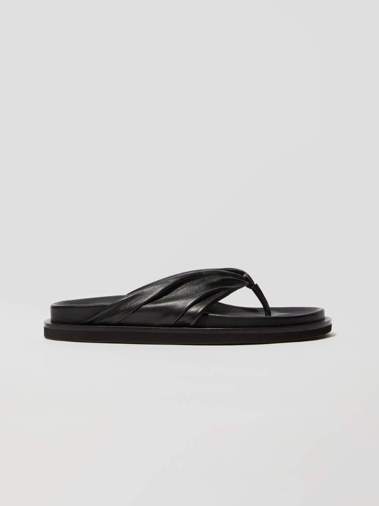Nappa leather thong sandals - BLACK - MAX&Co.