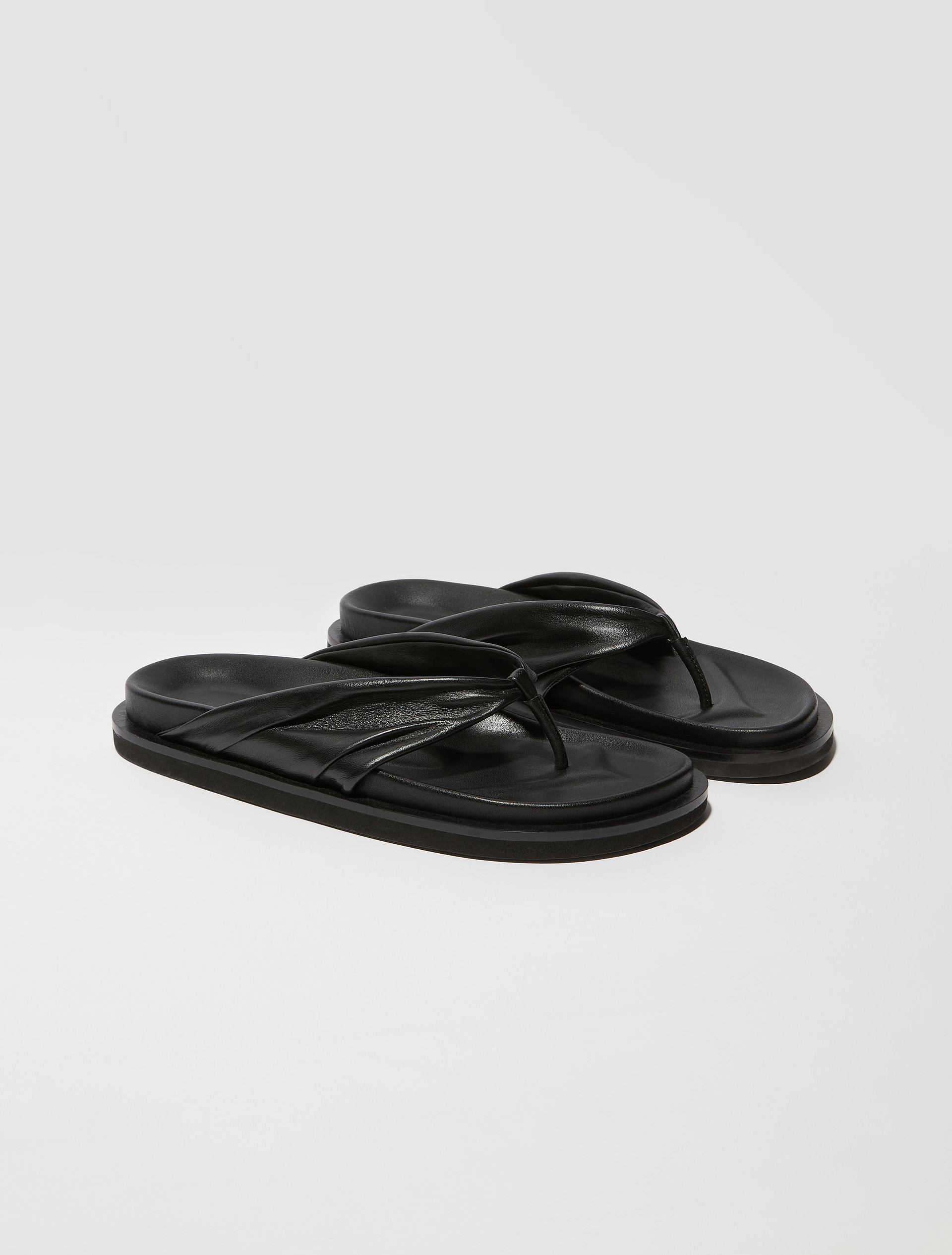 Nappa leather thong sandals - BLACK - MAX&Co. - 3