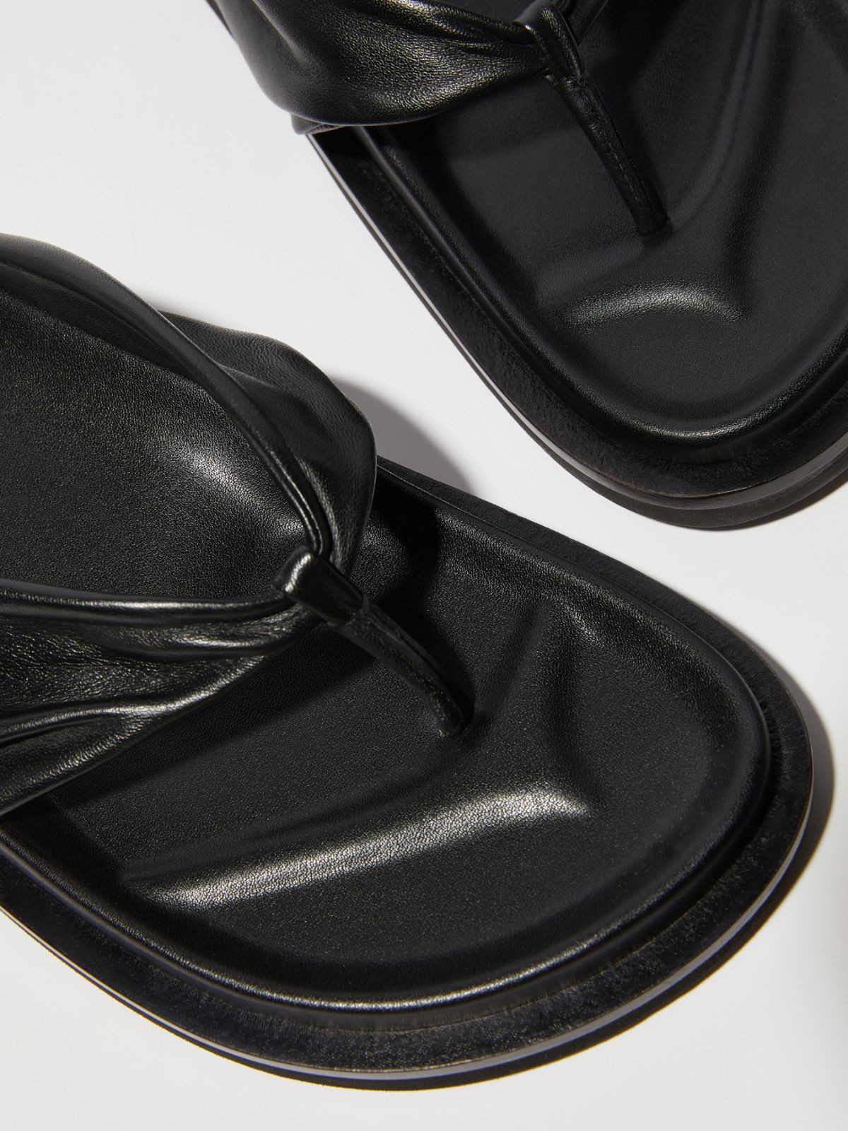 Nappa leather thong sandals - BLACK - MAX&Co. - 4