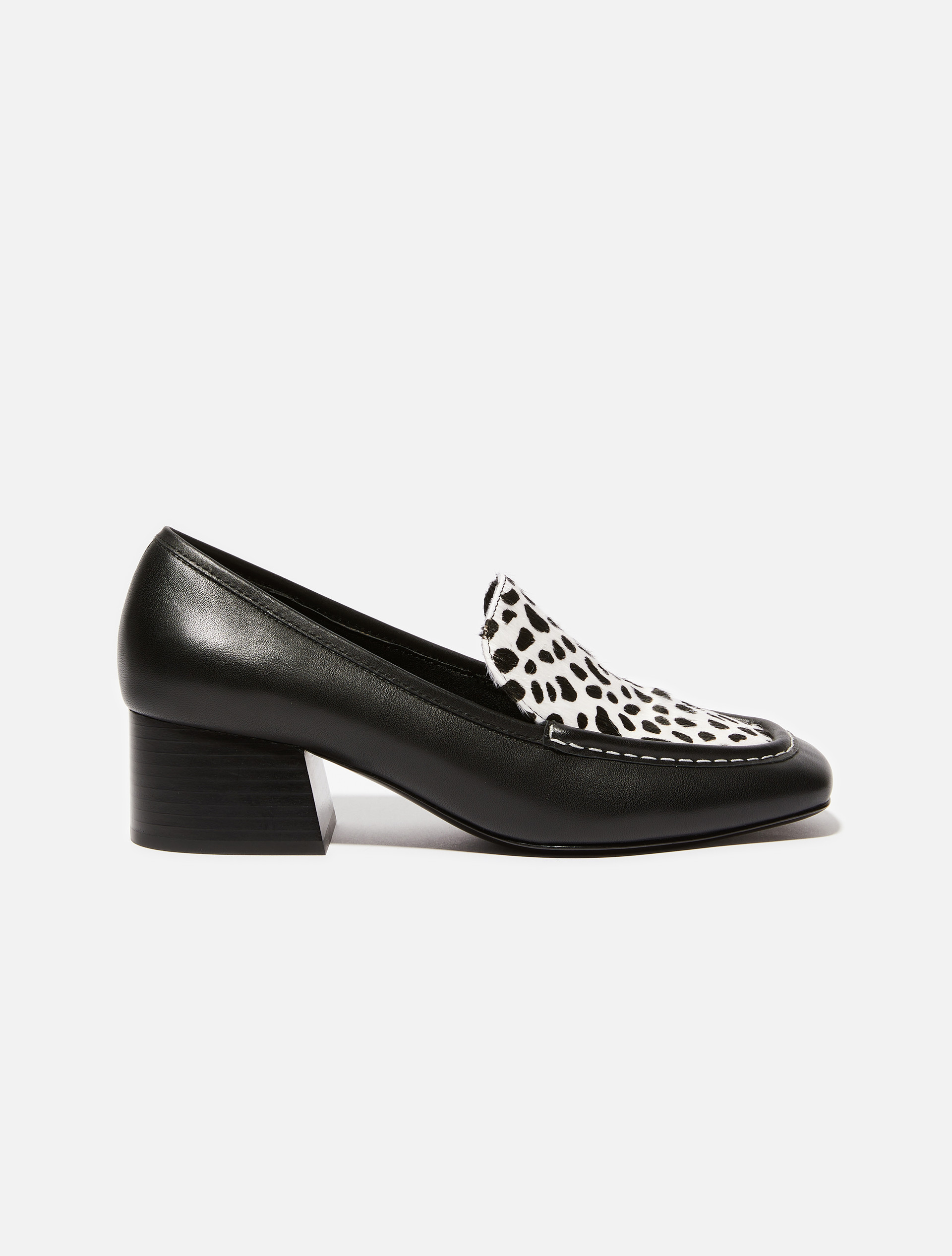 Leather and calf-hair loafers - BLACK WHITE - MAX&Co. - 2