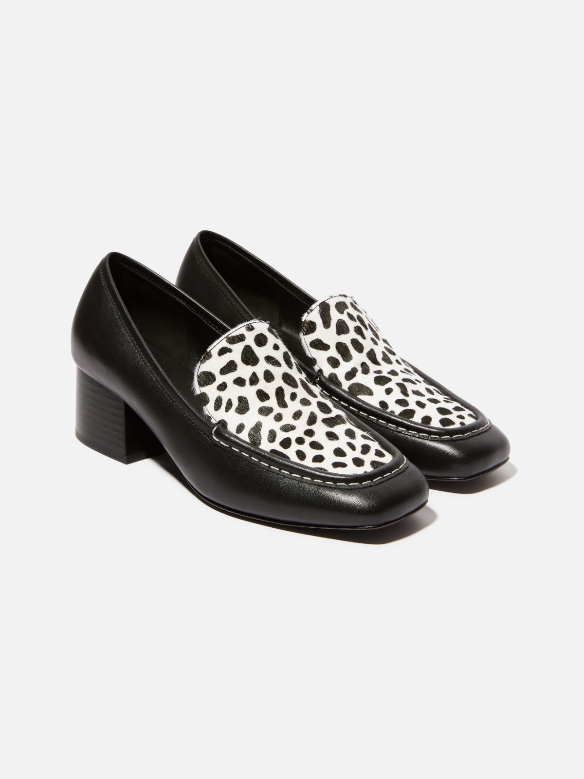 Leather and calf-hair loafers - BLACK WHITE - MAX&Co. - 3