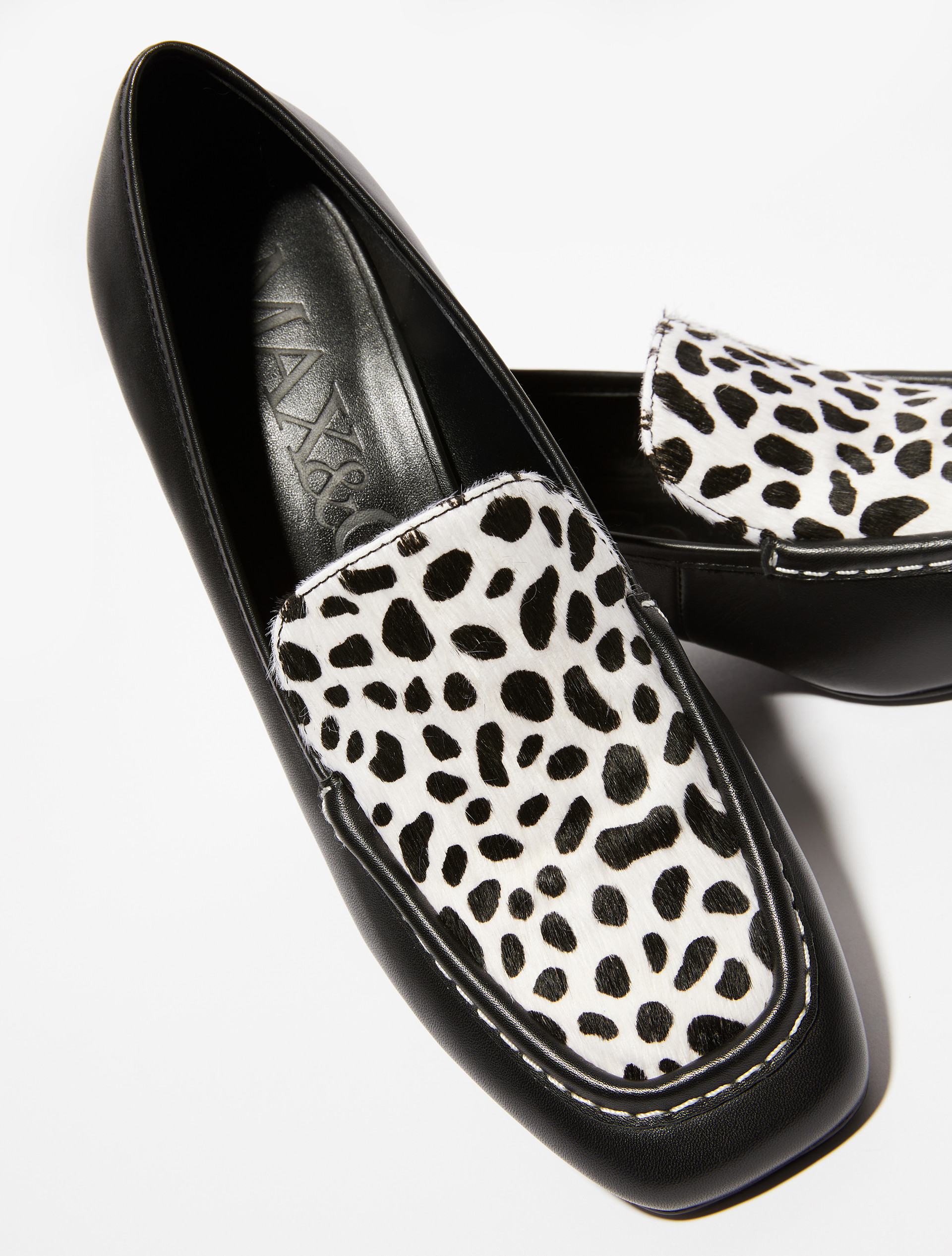 Leather and calf-hair loafers - BLACK WHITE - MAX&Co. - 4