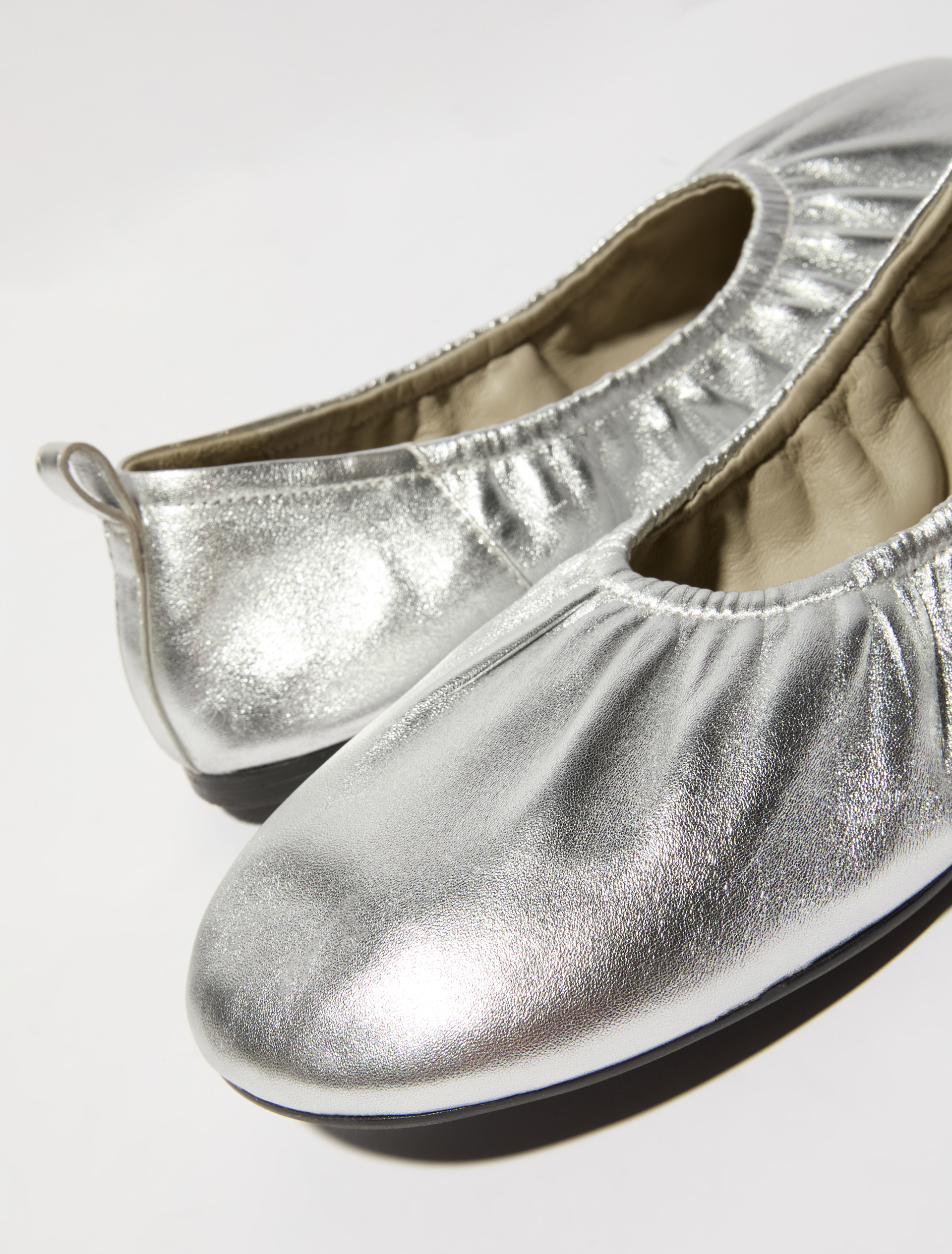 Laminated leather ballet flats - SILVER - MAX&Co. - 4
