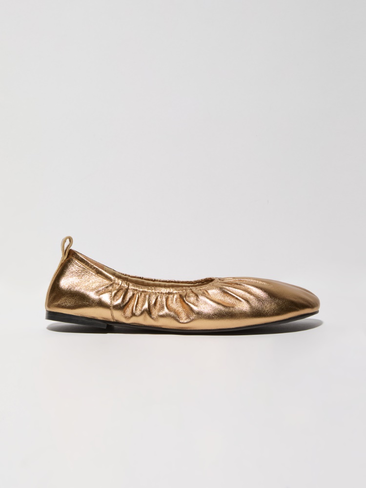 Laminated leather ballet flats - BRONZE - MAX&Co.