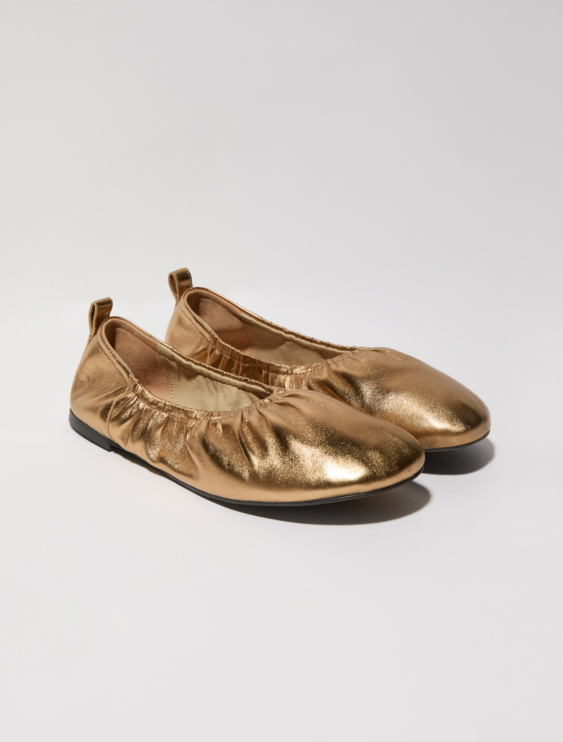 Laminated leather ballet flats, bronze | MAX&Co. Laminated leather ballet flats - BRONZE - MAX&Co. - 3