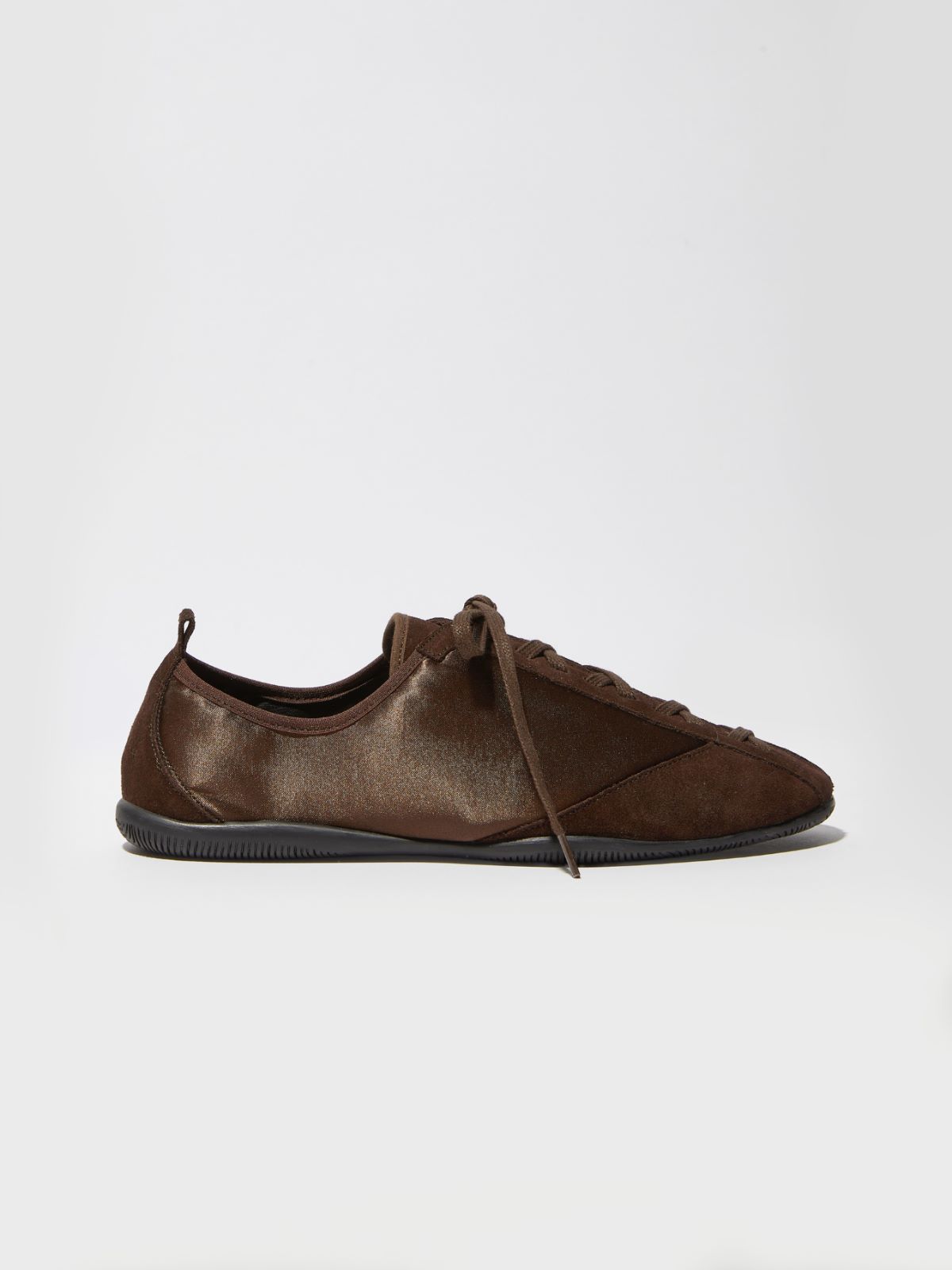 Satin and suede sneakers - CHOCOLATE - MAX&Co. - 2